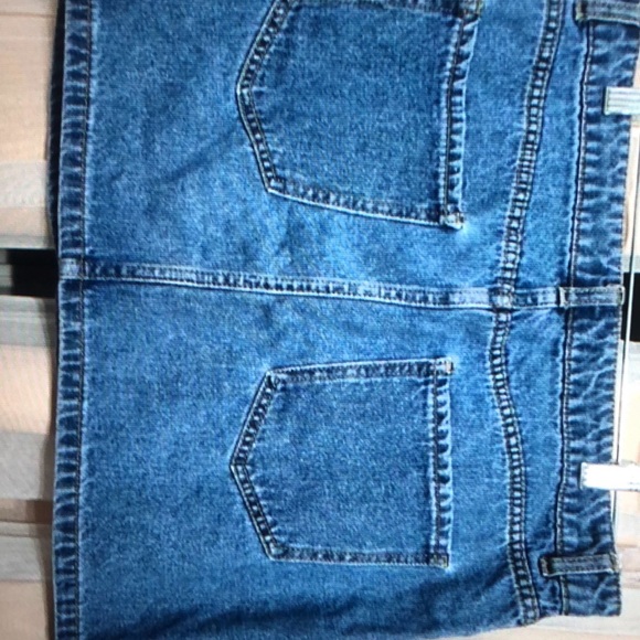 Forever 21 Y2K lace up denim mini skirt medium blue wash - Picture 2 of 5